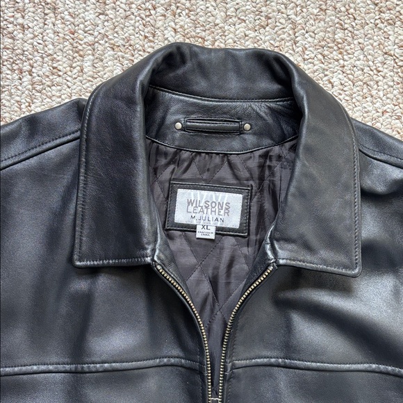Wilson Leather Black Leather Jacket sz XL - Picture 6 of 16